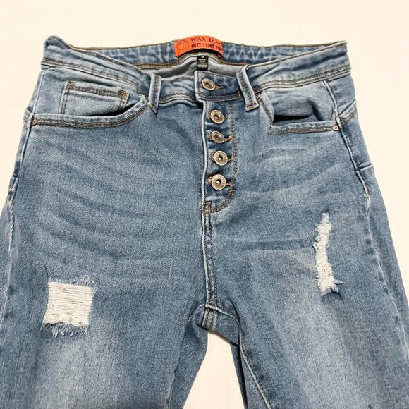 Wax Jean Butt I Love You Jeans Distressed Womans Size 9 - Picture 6 of 16